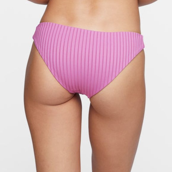 MIKOH High Rise Ribbed Fig Lona Bikini Bottom - Picture 3 of 4